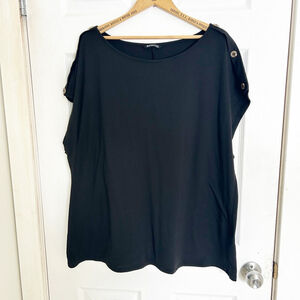 Women's Bloomchic Black Top Size 18-20 Short Sleeves Summer Spring